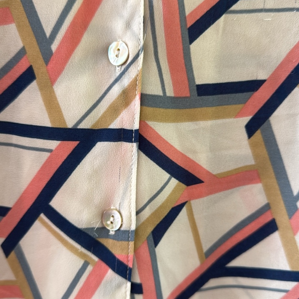 Olm Women’s Button Down Modern Print Blouse XL - Picture 6 of 9